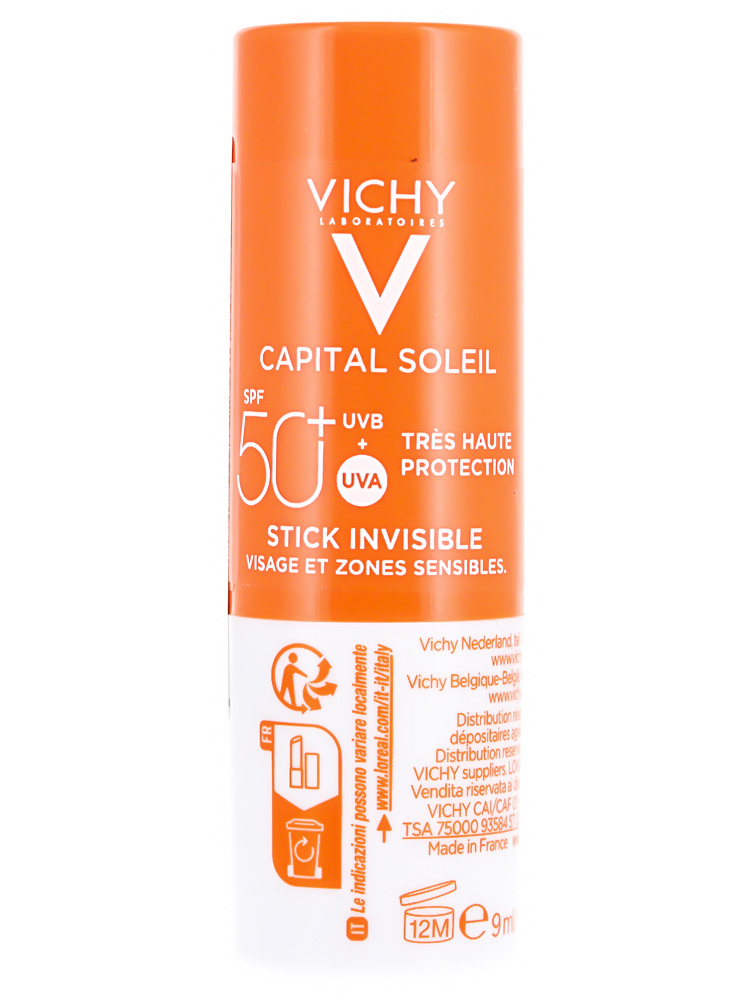 Vichy Capital Idéal Soleil Très Haute Protection Zones Sensibles Stick SPF50+ 9 g